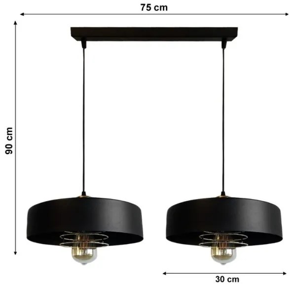 Lampadario a sospensione con filo VEST 2xE27/60W/230V