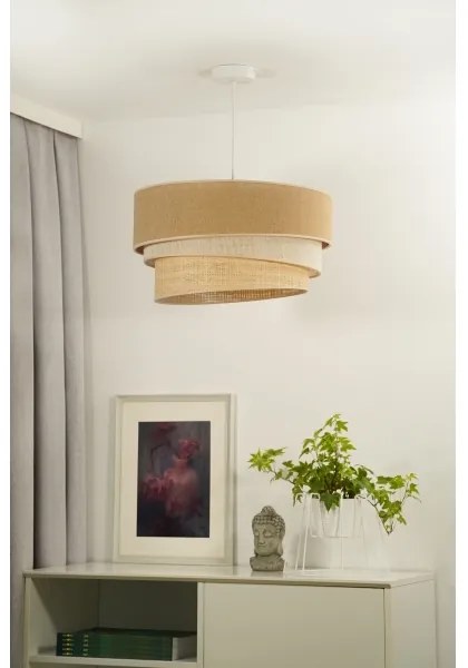 Duolla - Lampadario a sospensione con filo YUTE TRIO 3xE27/15W/230V diametro 60 cm marrone/grigio/beige