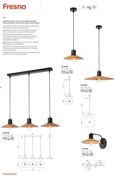 Redo 01-4053 - Applique FRESNO 1xE27/42W/230V