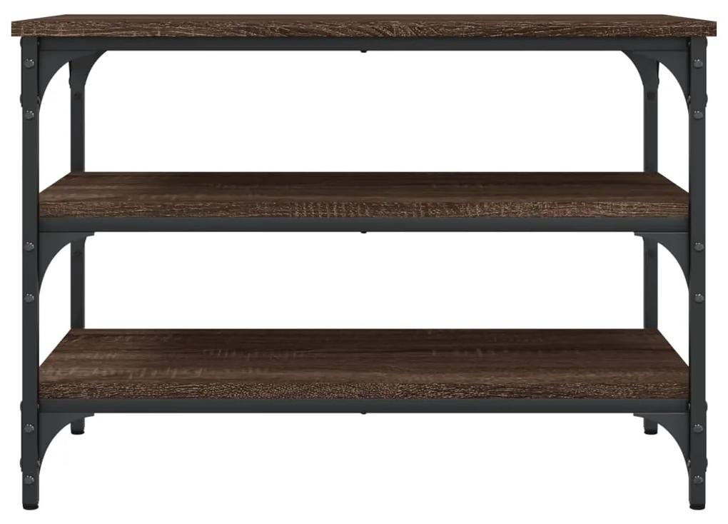 Panca portascarpe rovere marrone 70x38,5x49cm legno multistrato