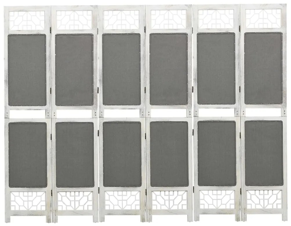 Divisorio A 6 Pannelli Grigio 210x165 Cm İn Tessuto /