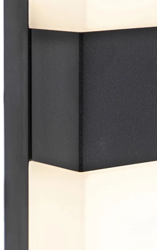 Lampada da parete per esterni nera IP44 con LED e sensore di movimento - Dualy