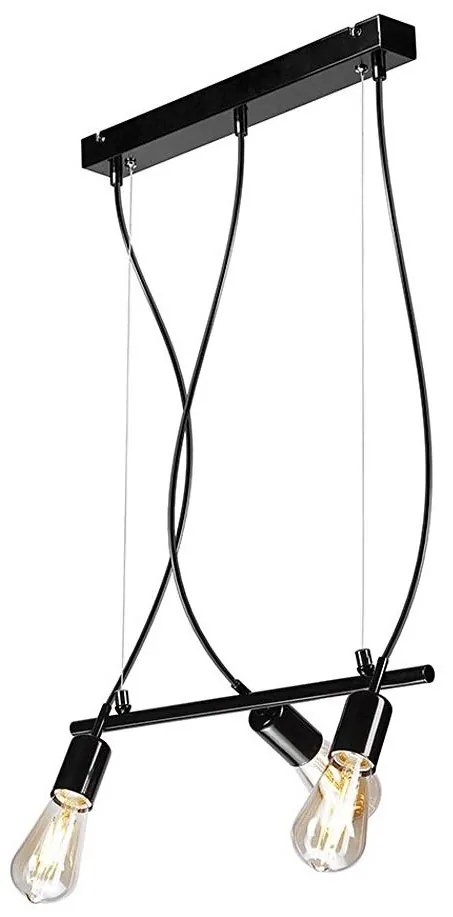 Lampadario su corda TARO 3xE27/60W/230V nero