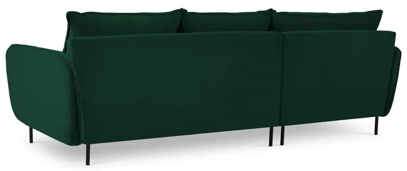 Divano angolare in velluto verde scuro (angolo sinistro) Vienna - Cosmopolitan Design