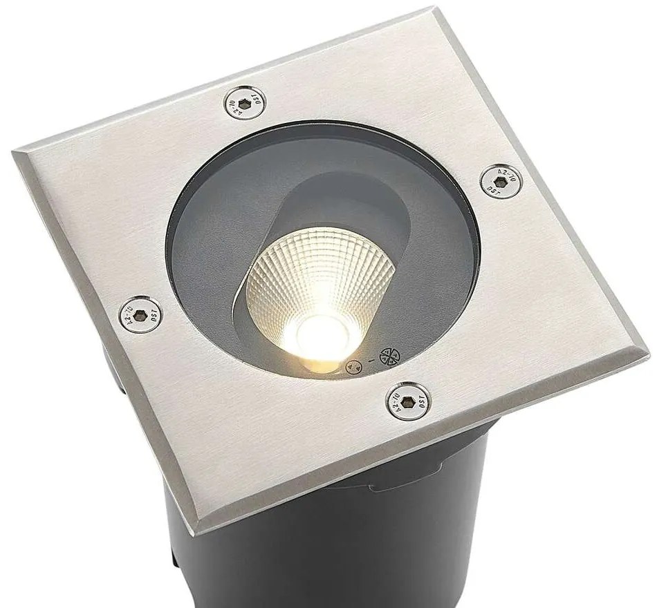 Lucande - Doris LED QuadratoSpot da Incasso Acciaio Lucande