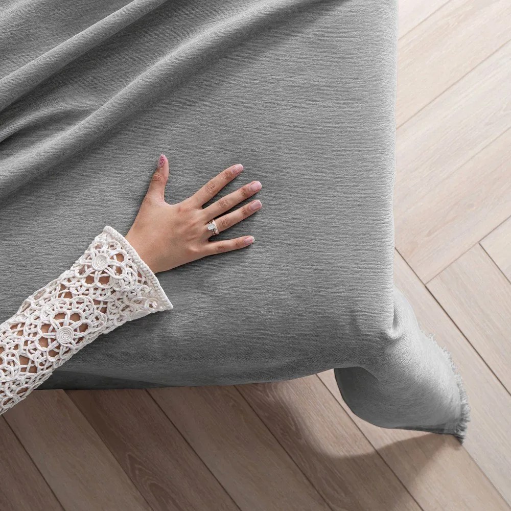 Copriletto grigio in ciniglia 220x240 cm Talo – Filumi