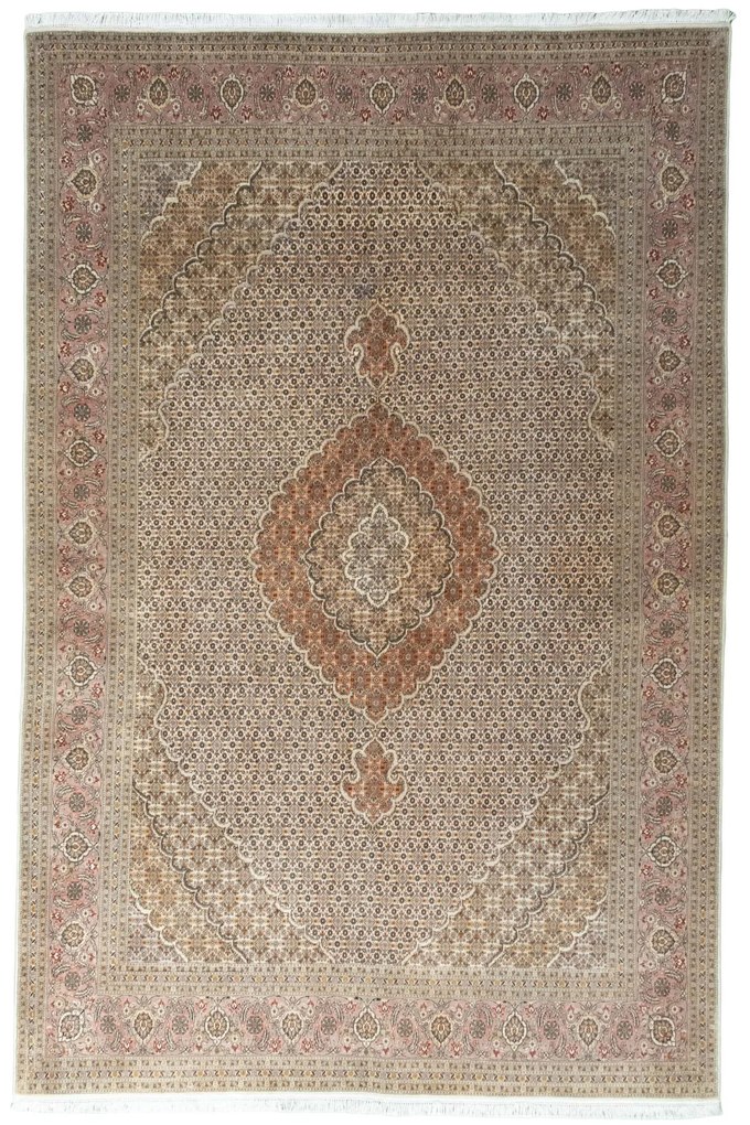 Tabriz Tappeto 300x200 Beige (Iran) Annodato A Mano