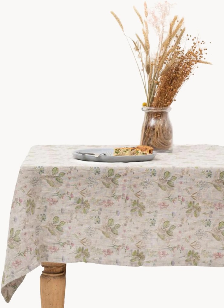 Tovaglia in lino fatta a mano Botany on Light