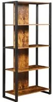 Libreria industrial 5 ripiani con struttura in metallo 94x45x200 cm