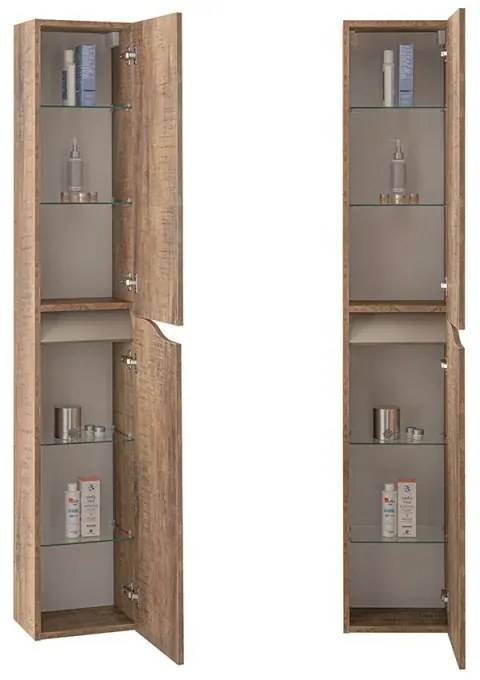 Composizione bagno sospesa 100cm in legno mdf tabacco e tortora Sumya