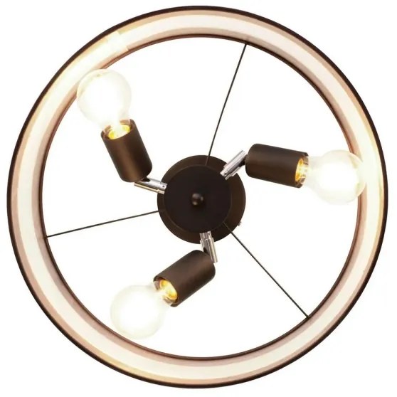 Lampadario a sospensione con supporto rigido HELEN 3xE27/15W/230V marrone/nero/oro