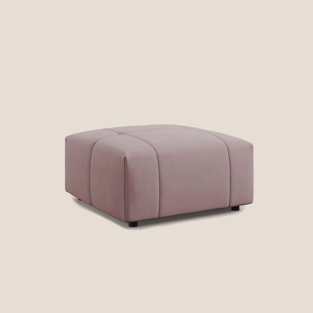 Giotto pouf in morbida microfibra effetto velluto impermeabile idrorepellente T09 rosa