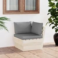 Divano Angolare da Giardino su Pallet e Cuscini Legno di Abete 3063349