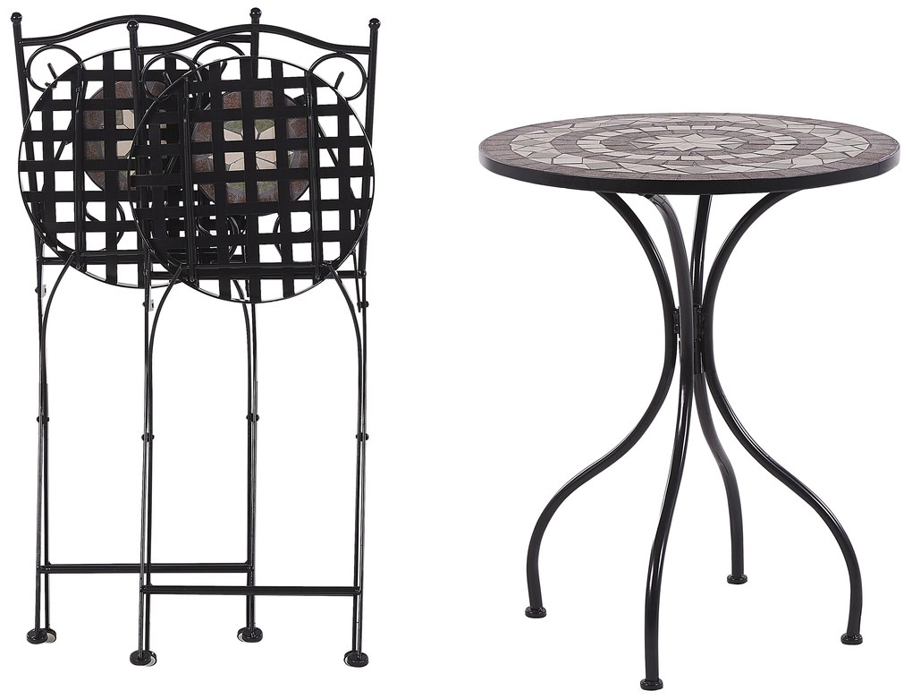 Set da giardino 2 posti in metallo nero CARIATI Beliani