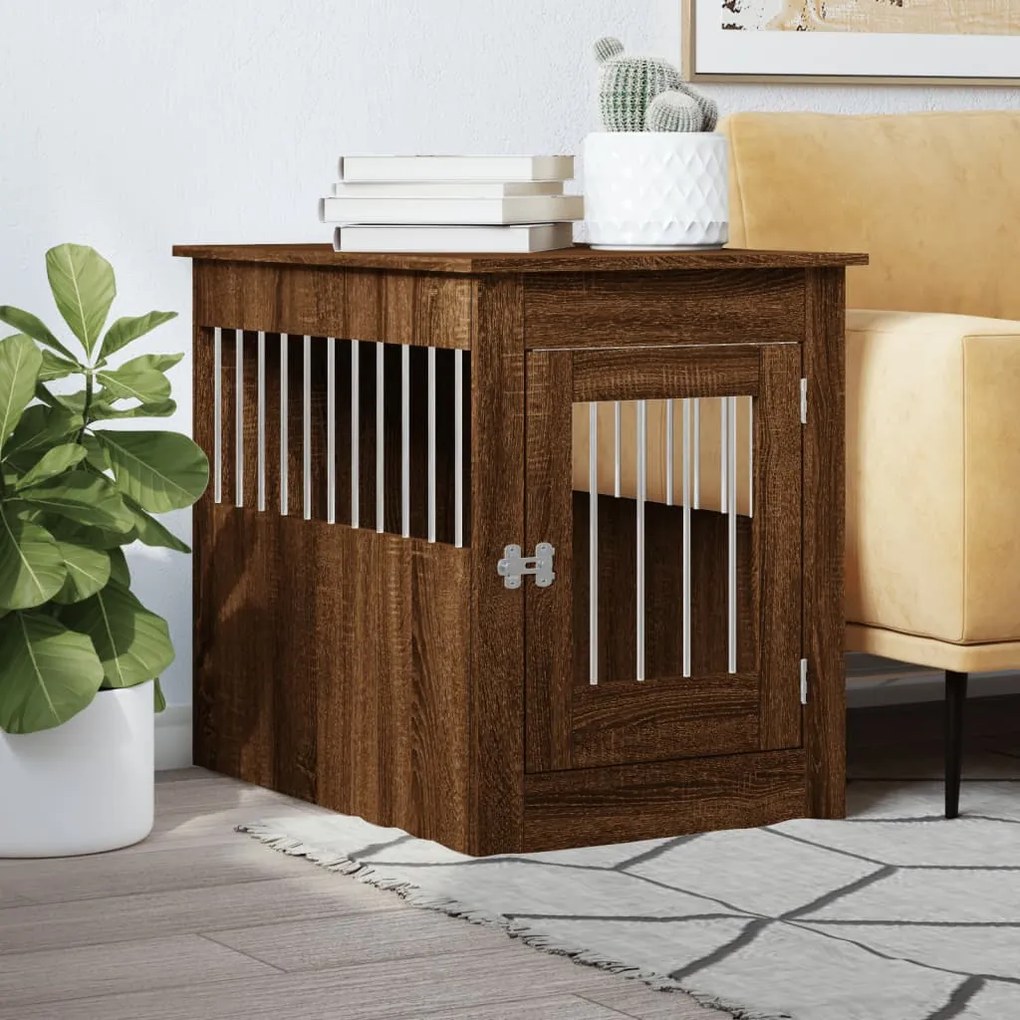 Gabbia Cani Arredamento Rovere Marrone 55x80x68cm Multistrato /
