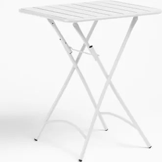 Tavolo Da Giardino Quadrato 60x60 Cm Pieghevole In Acciaio Janti Bianco - Sklum