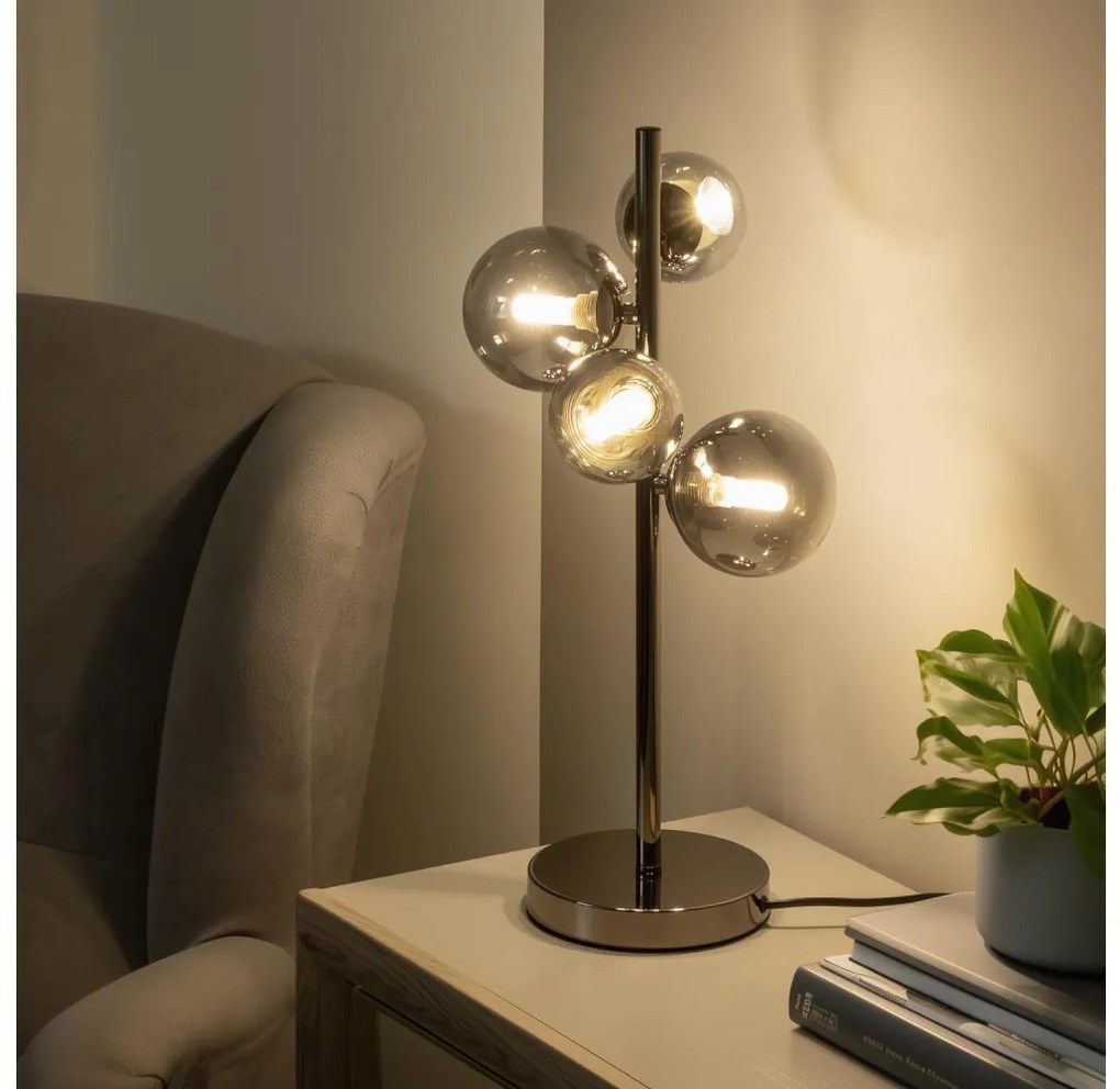 Brilagi - Lampada da tavolo LED MILLA 4xG9/3W/230V nero cromato/fumé