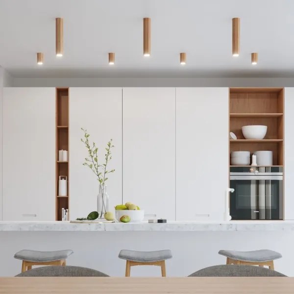 Sollux SL.1034 - Faretto ZEKE 1xGU10/40W/230V 30 cm quercia