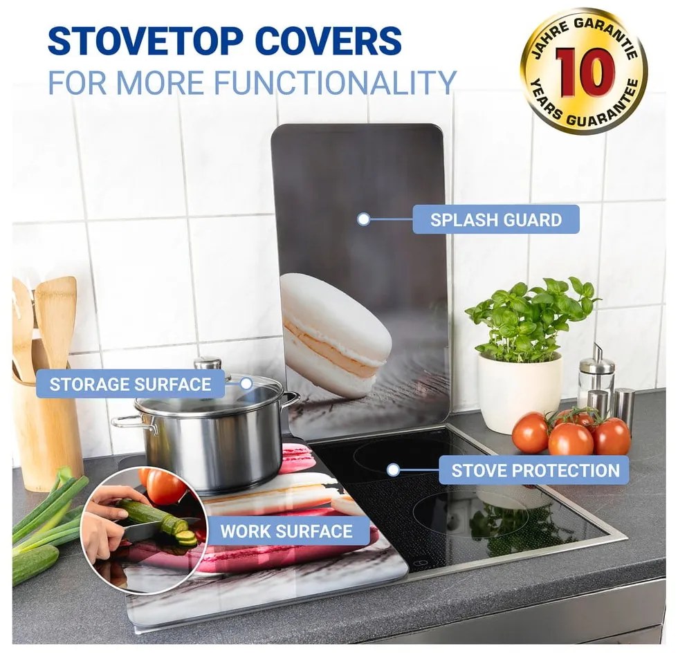 Set di 2 copri stufe in vetro, 52 x 30 cm Macarons - Wenko