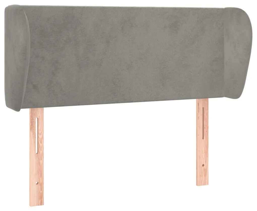 Testiera ad orecchio grigio chiaro 83x23x78/88 cm in velluto