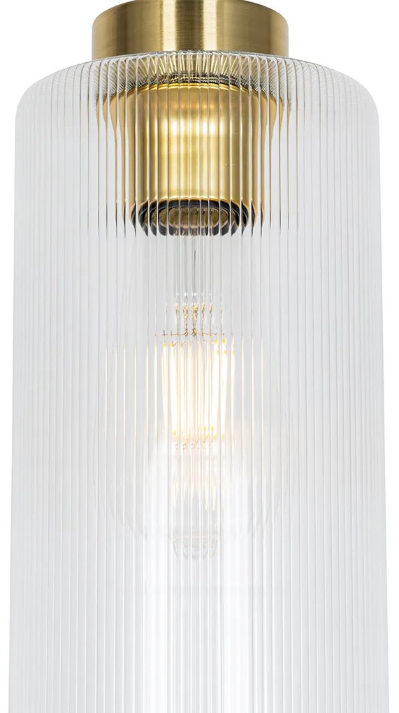 Lampada a sospensione Art Déco oro con vetro 4 luci - Laura
