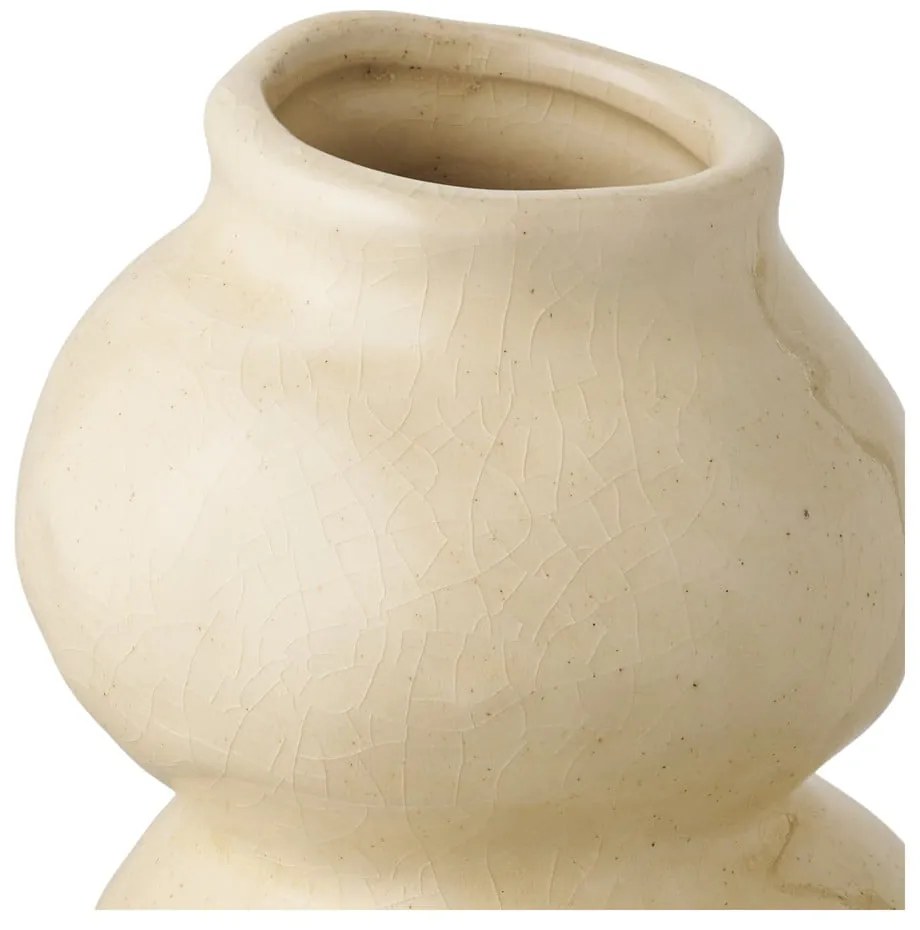 Vaso beige in ceramica (altezza totale 19,5 cm) Rona – House Nordic