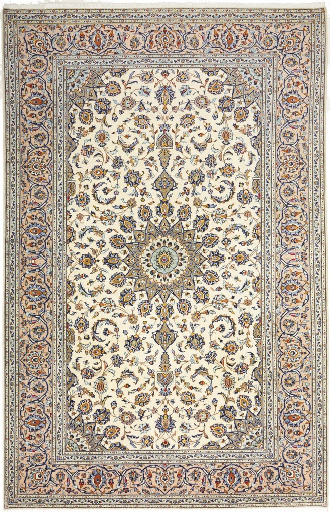 Kashan Tappeto persiano 200x300 Beige (Iran) Annodato A Mano