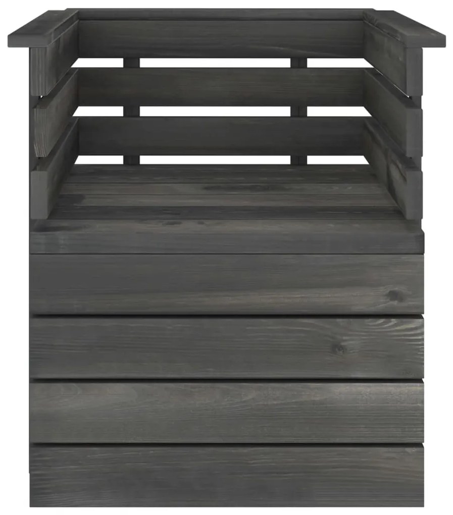 Set divani da giardino su pallet 5 pz legno pino grigio scuro