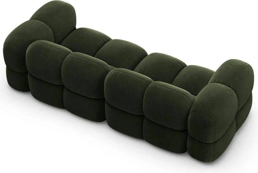 Divano verde con rivestimento in velluto 250 cm Loretto – Cosmopolitan Design