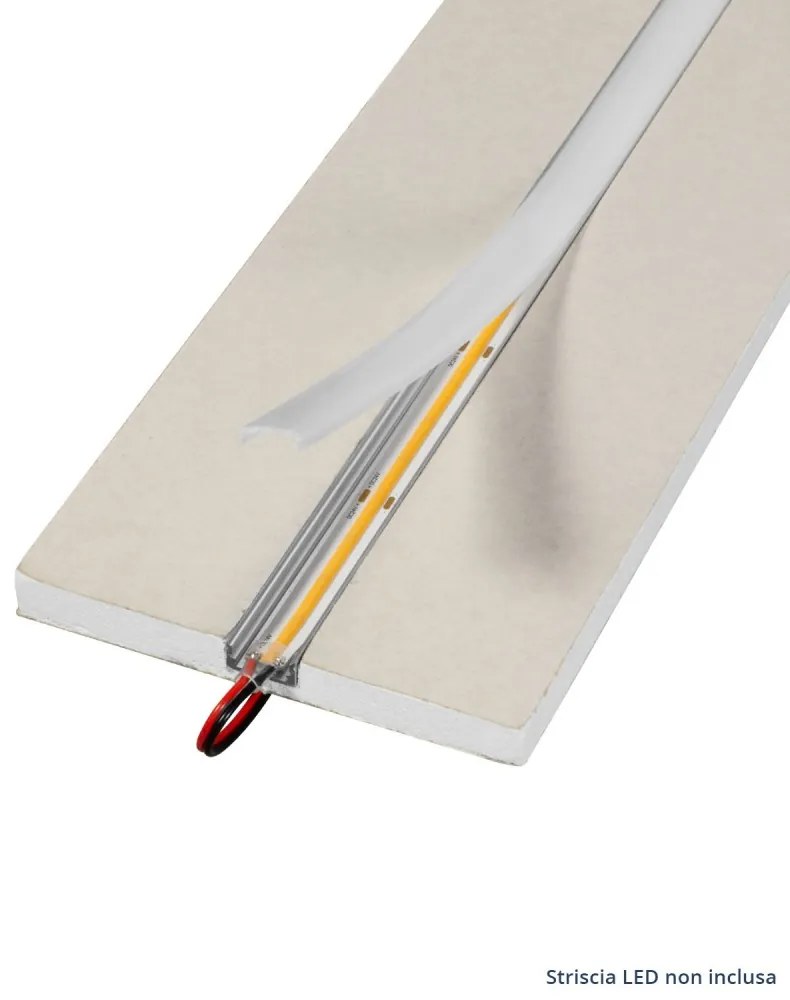 Cartongesso con Profilo in alluminio Integrato - Taglio di Luce LED Selezionare la lunghezza 2 Metri