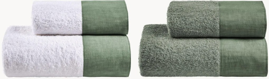 Set di 4 asciugamani in spugna di cotone Azul