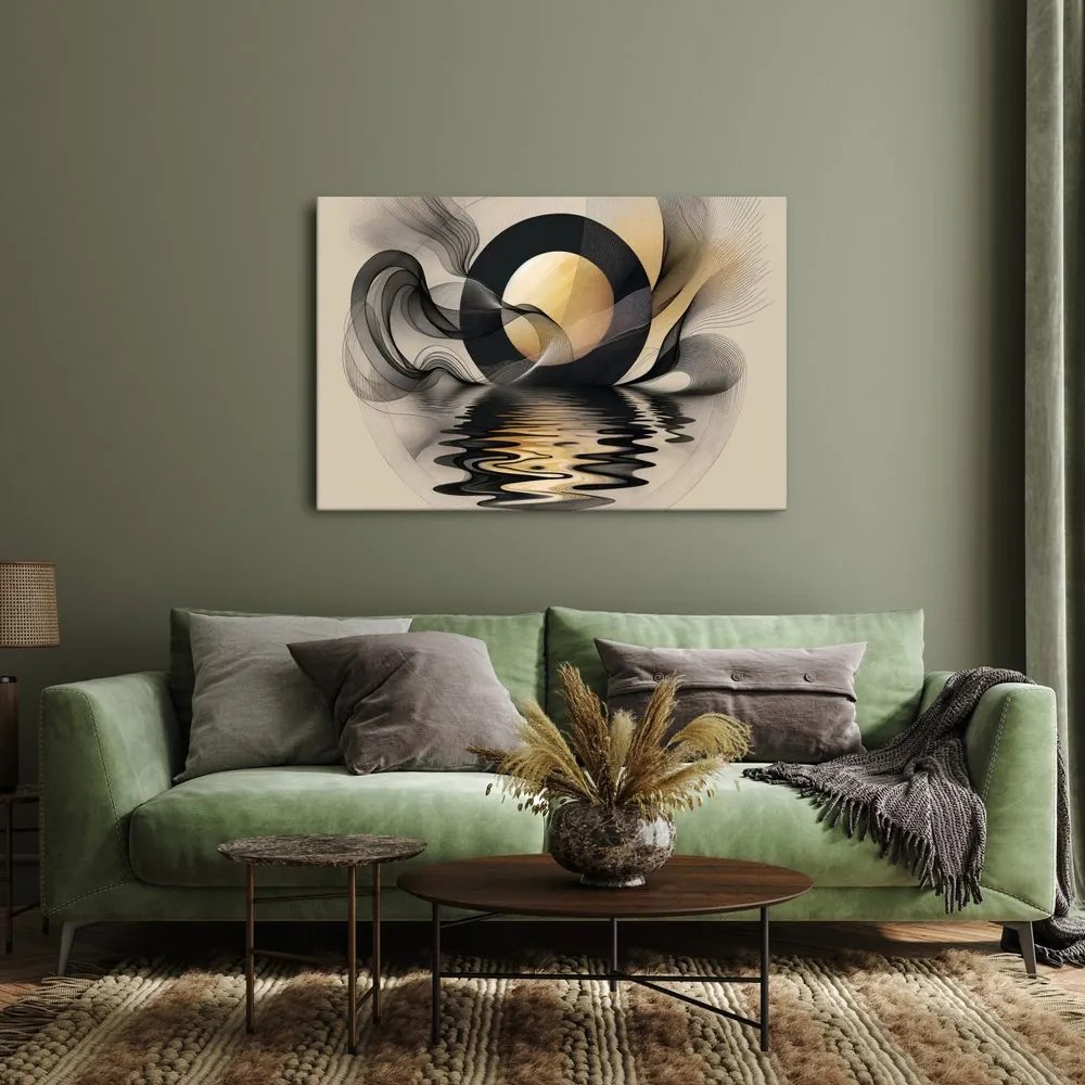 Quadro su tela – Luna astratta sull’acqua