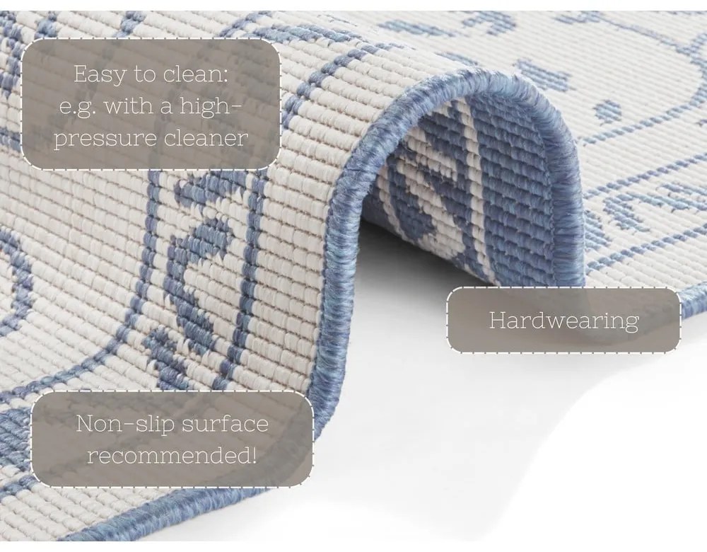 Tappeto da esterno blu e crema , 160 x 230 cm Leyte - NORTHRUGS