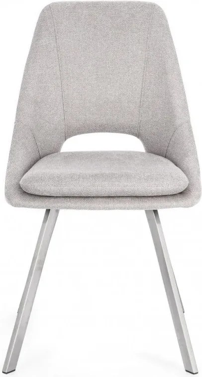 Set 2 Sedie 45x49,5x85 cm Kashar in Tessuto Grigio Chiaro...