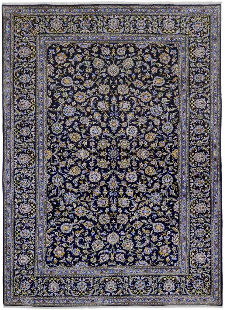 Kashan Tappeto persiano 270x390 Blu (Iran) Annodato A Mano