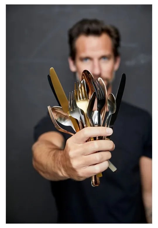 Posate color argento opaco in acciaio 16 pz – Bitz