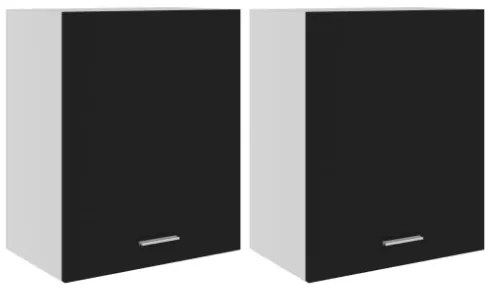 Armadi Sospesi 2 pz Neri 50x31x60 cm in Truciolato