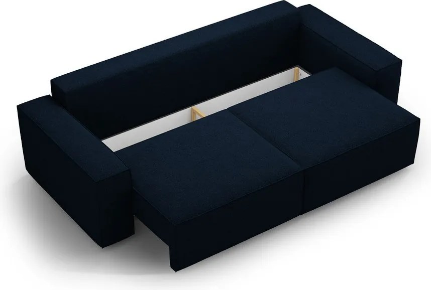 Divano letto blu scuro in tessuto bouclé 247 cm Jodie - Micadoni Home
