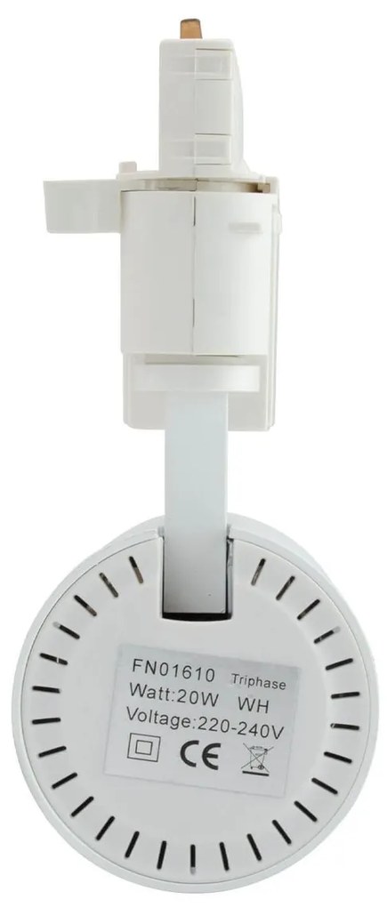 Faro LED 20W Trifase 60° 120lm/W CRI92 no Flickering - BRIDGELUX LED Colore Bianco Naturale 4.000K