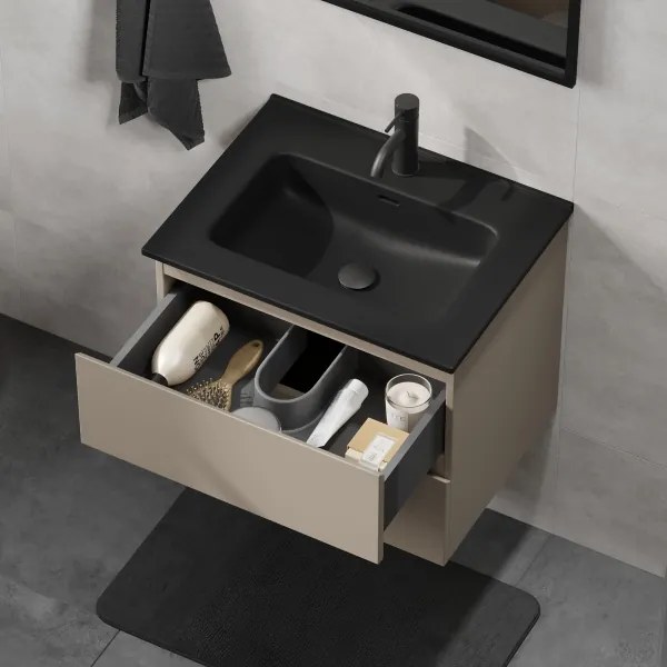 Mobile da bagno con lavabo CONOR 61 cm Marakesh/nero