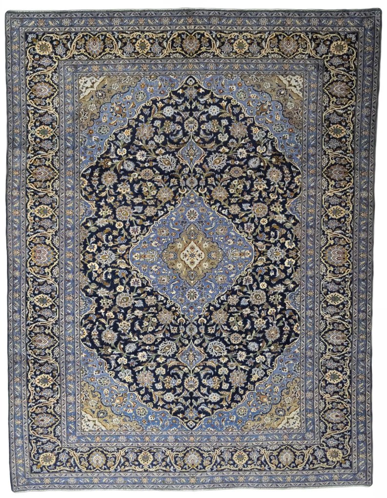 Mashad Tappeto 300x390 Blu (Iran) Annodato A Mano