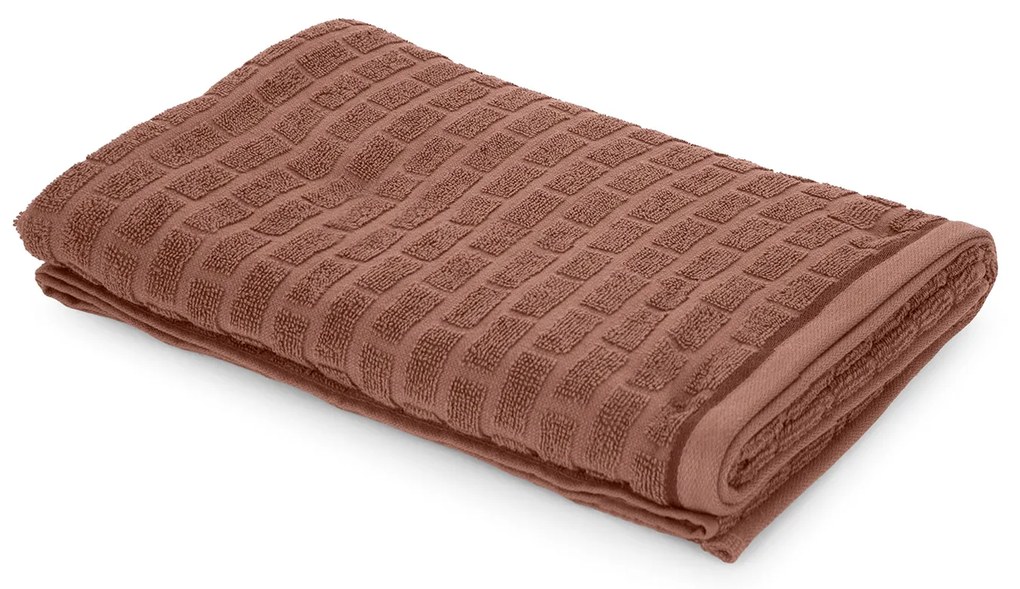 Telo doccia cotone Pop Corn Brick malva scuro