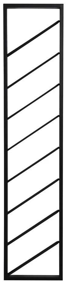 Portabottiglie in metallo nero da parete 8 bottiglie 36x160x6 cm Malbeo - Light &amp; Living