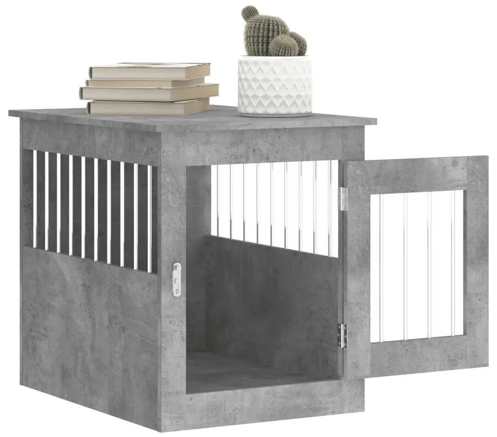Gabbia cani arredamento grigio cemento 55x75x65cm multistrato