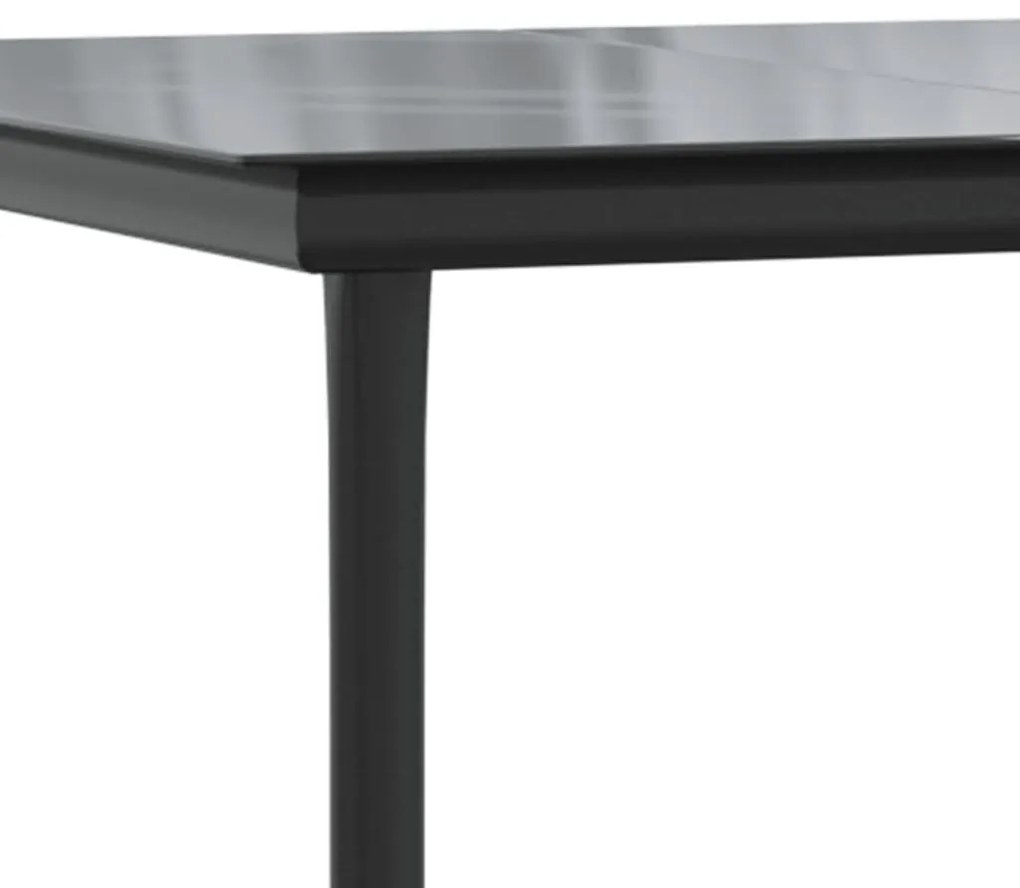 Set da pranzo da giardino 5 pz nero in acciaio e textilene