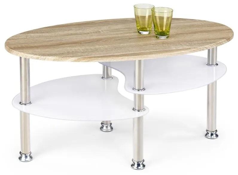 Tavolino da salotto PLURIO in rovere sonoma/bianco