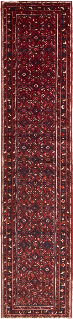 Hamedan Tappeto persiano 90x400 Rosso (Iran) Annodato A Mano