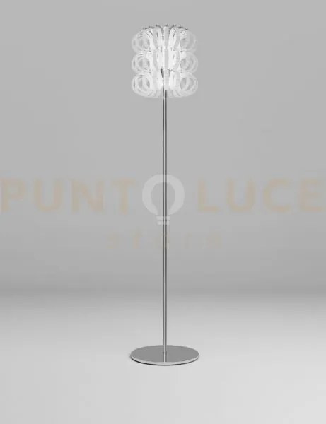 Ecos lampada da terra 35 bianco rigadin cromo lucido 1 luce attacco...