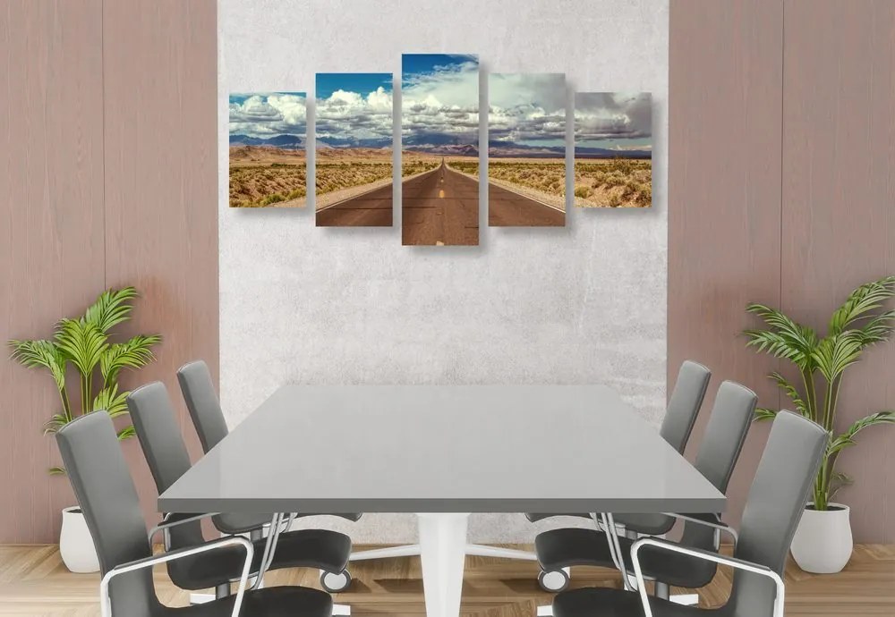 Quadri 5 pezzi – Strada nel deserto