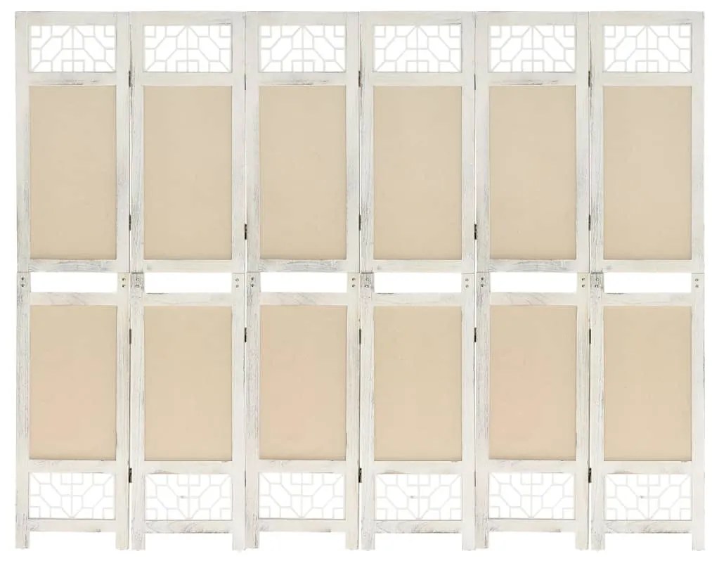 Divisorio A 6 Pannelli Crema 210x165 Cm İn Tessuto /